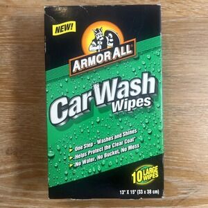 Armor All Car Wash Wipes Armorall 10 L Large Sealed Box 13 x 15" Discontinued‎